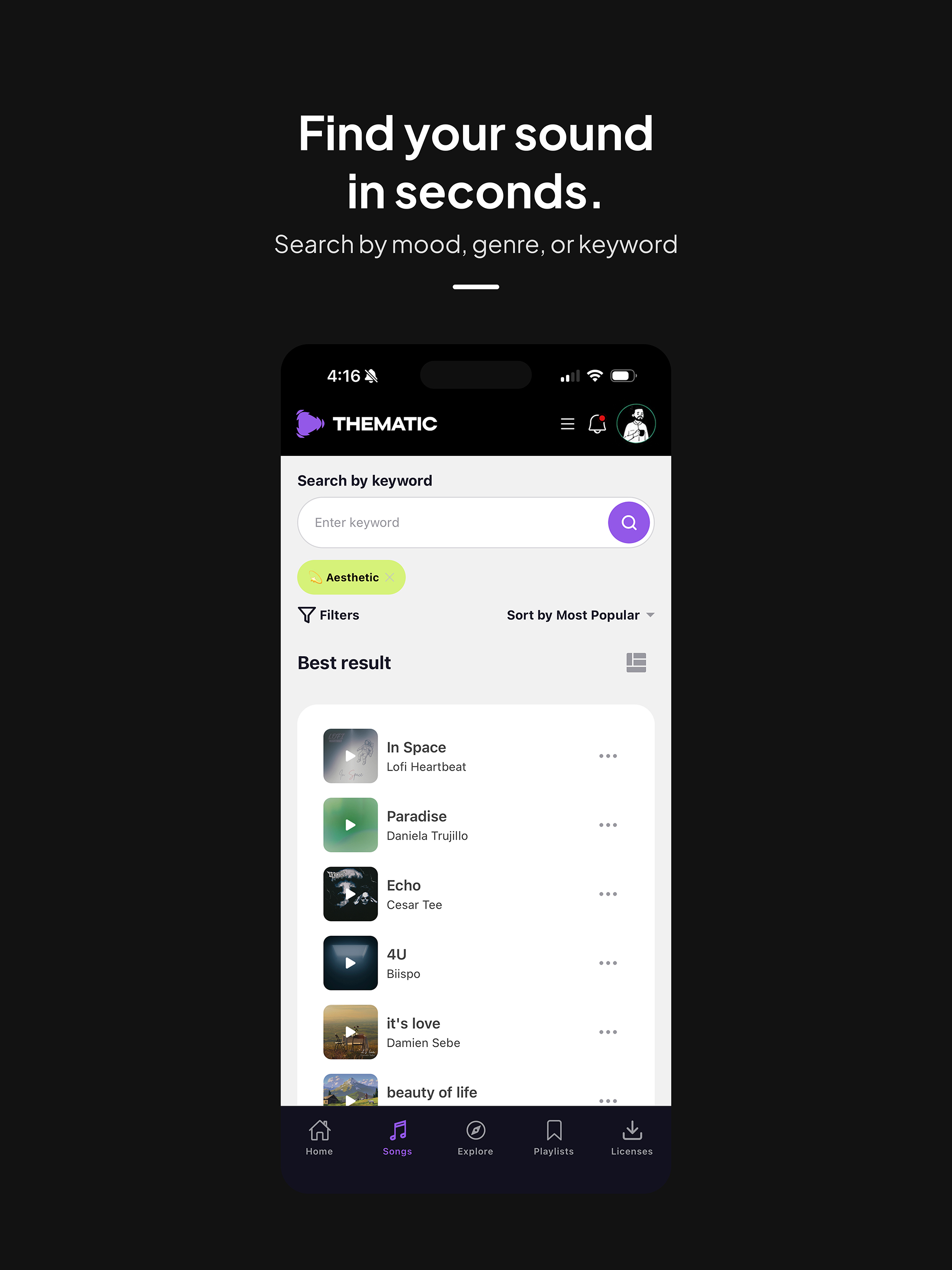 Thematic • Music for Videos screenshot 9