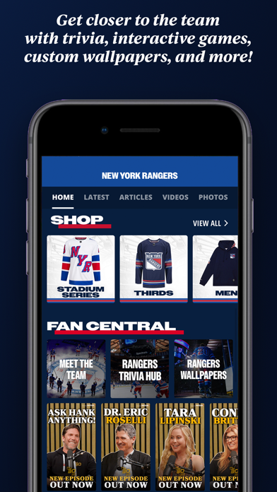 New York Rangers Official App Screenshot