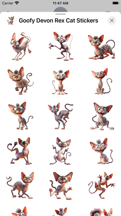Screenshot #1 pour Goofy Devon Rex Cat Stickers