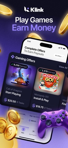 Klink: Earn Cash & Rewards iPhone screenshot