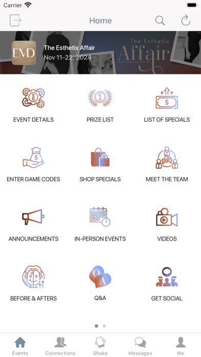 EMD Beauty Events Screenshot
