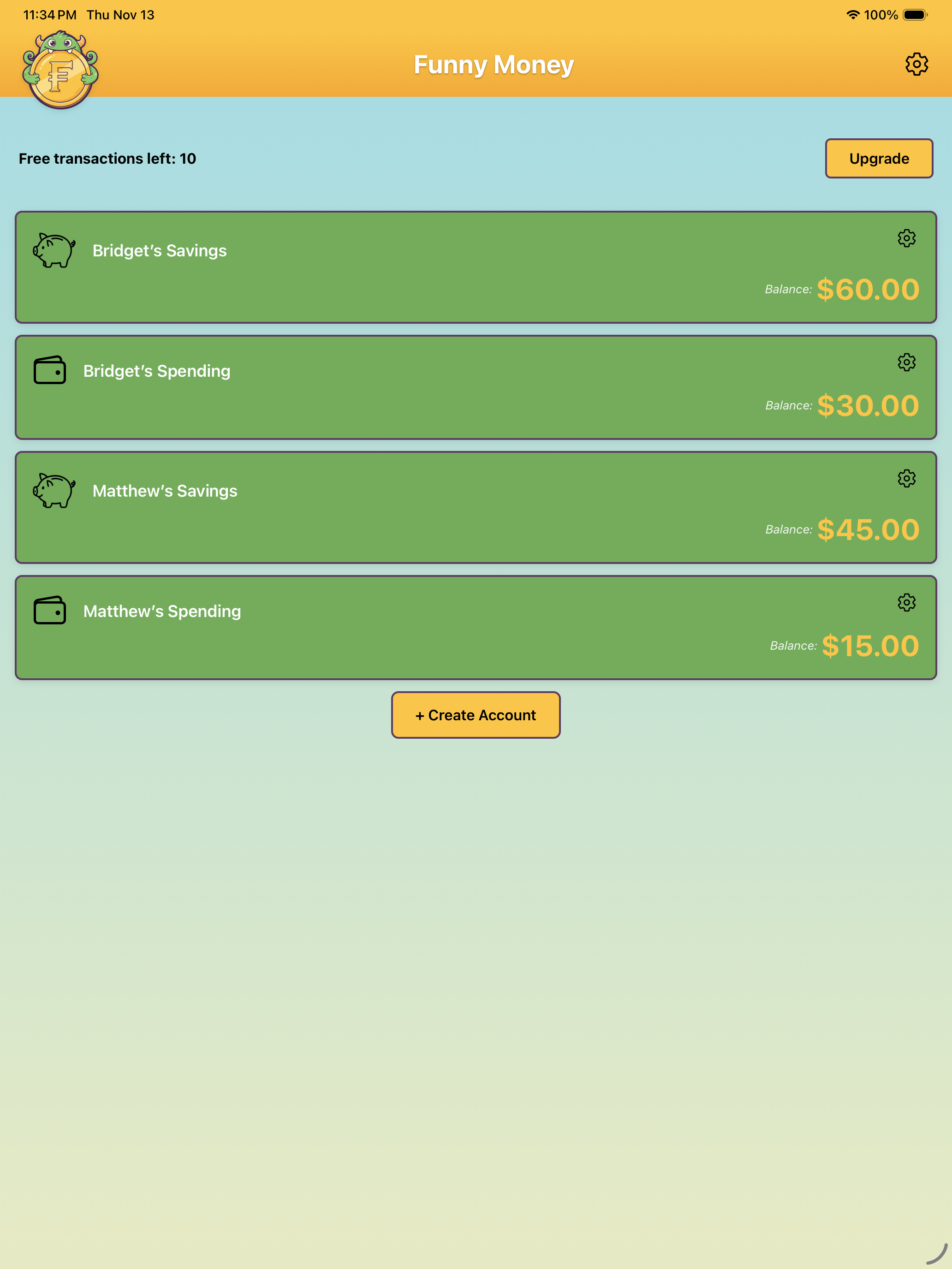 Funny Money - Family Accounts