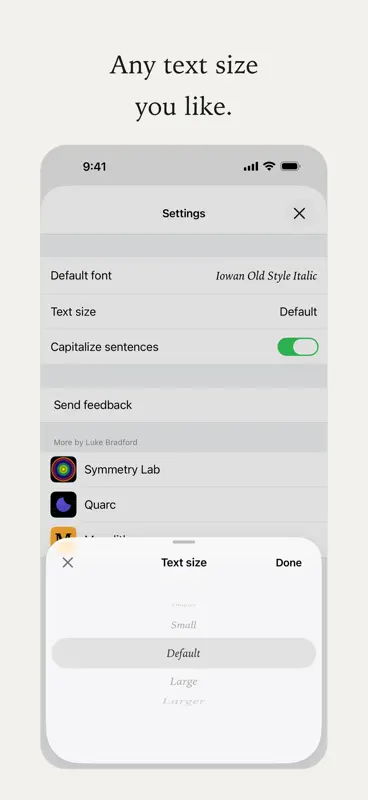 Textile: minimal notes screenshot 4 of 8