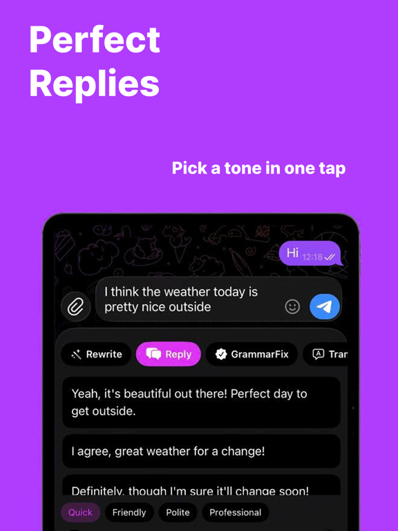 Screenshot #5 pour AI Keyboard: Rewrite & Reply