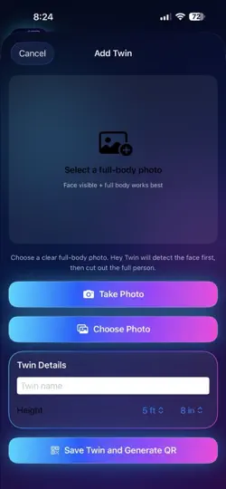 Captura de pantalla de Hey Twin App en iPhone 6