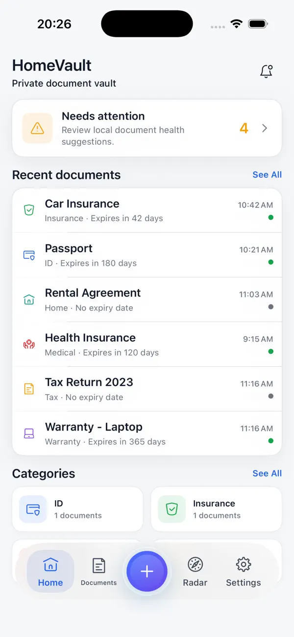 Screenshot #3 pour HomeVault Documents
