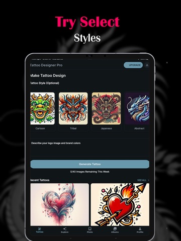 Tattoo Maker AI iPad screenshot