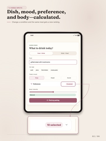 Sip Something: Food Pairing iPad screenshot