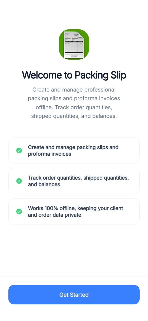 Screenshot #1 pour Packing Slip