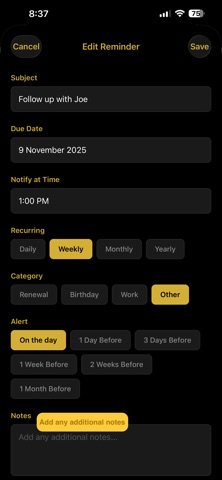 CEO Reminder Screenshot 2 of 4