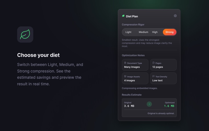 PDF Diet iPhone screenshot