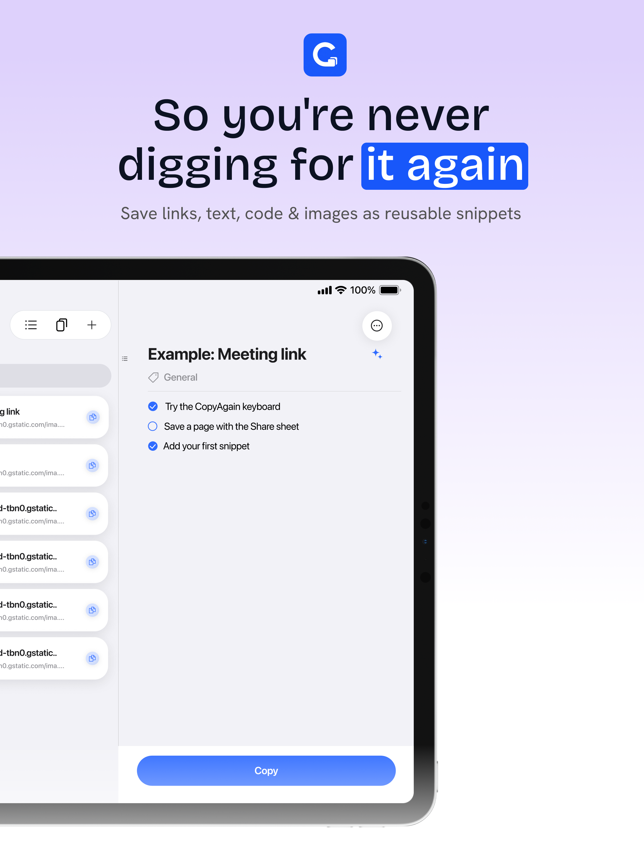 CopyAgain: Copy/Paste Library screenshot 8