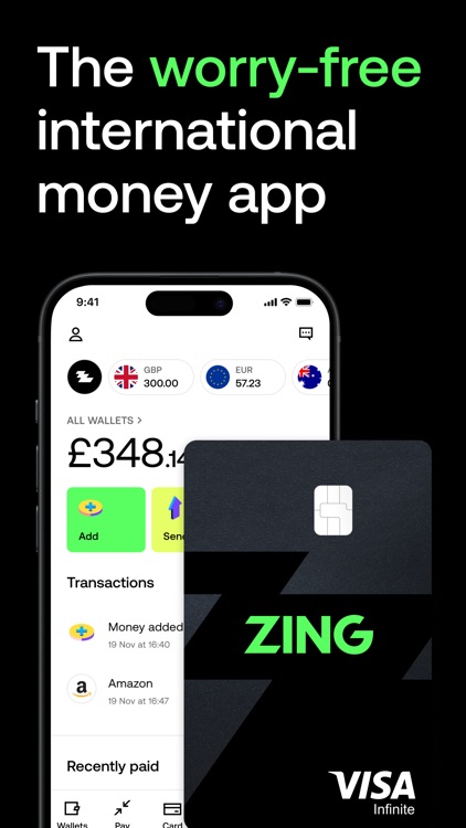 Zing: International money app