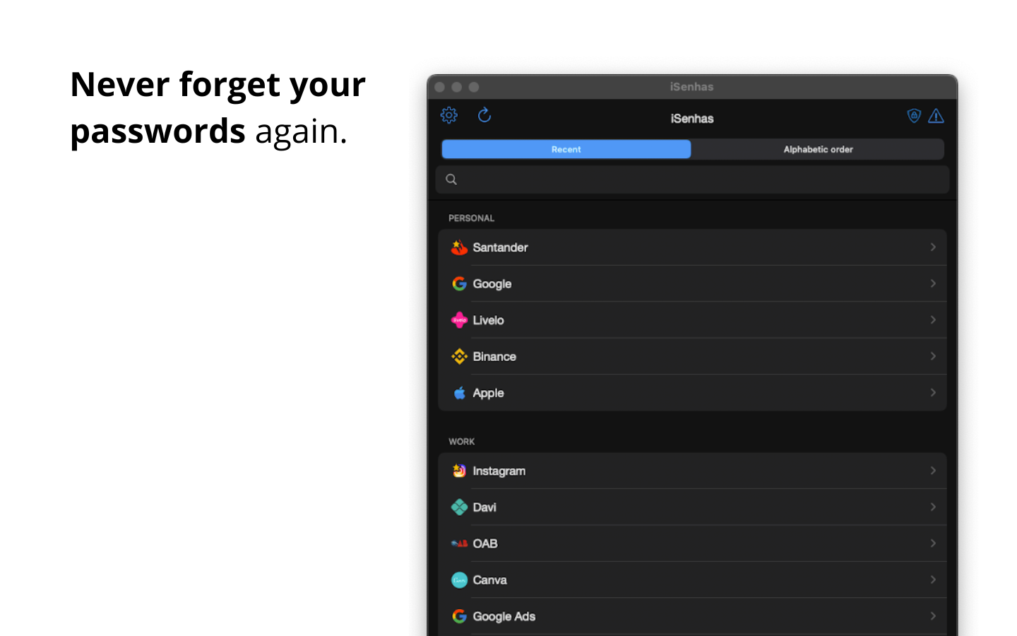 iSenhas - Password Manager screenshot 22
