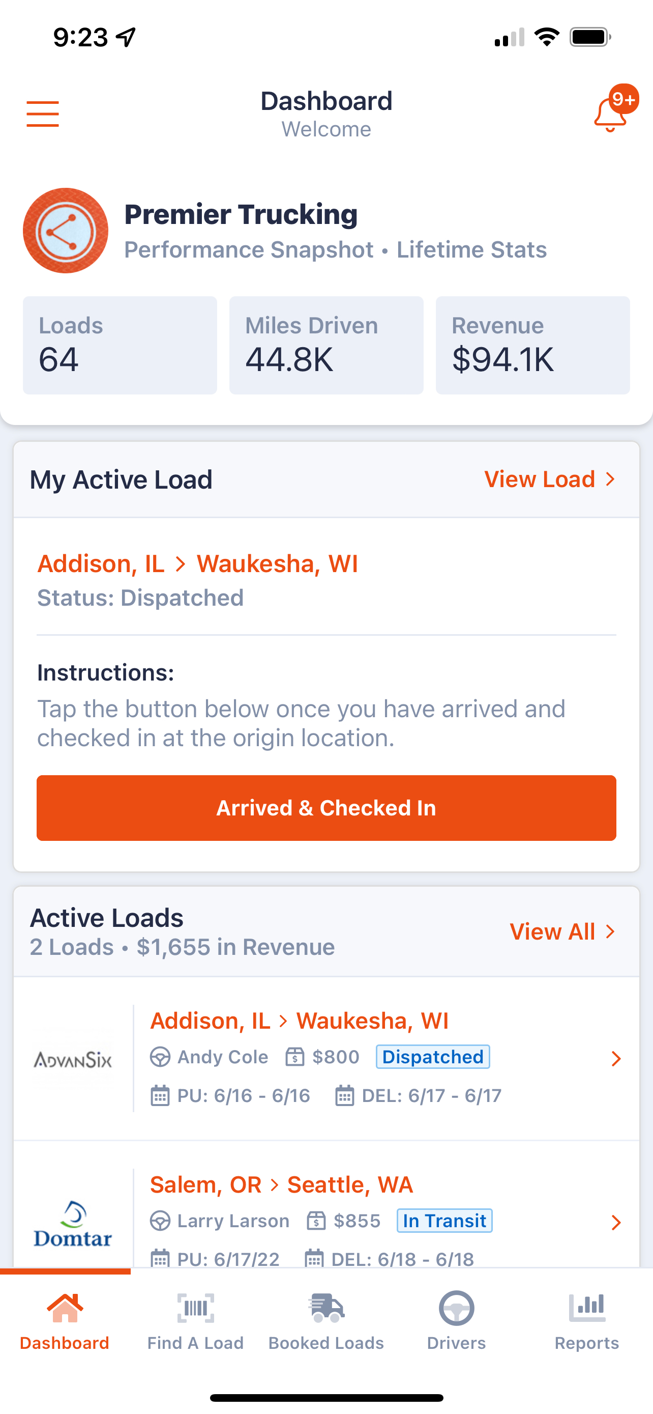 Sleek Carrier Portal