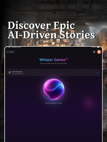 Whisper Games: AI Game Master iPad screenshot