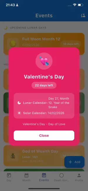 MyLunar - Calendar & Events screenshot 3