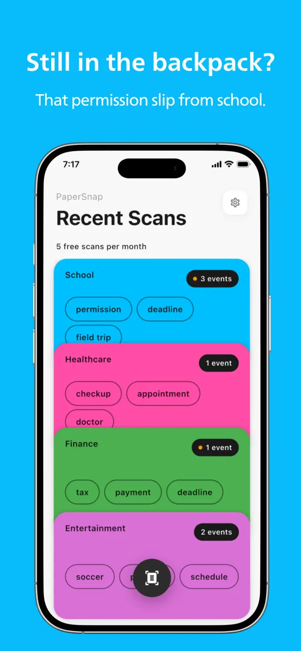 #1. PaperSnap - Scan to Calendar (iOS) By: Funnyeve