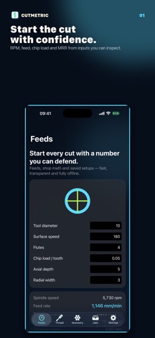 CutMetric: CNC Feeds & Math Screenshot 1 of 6