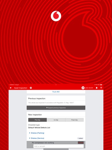 Vodafone Fleet Drive iPad screenshot