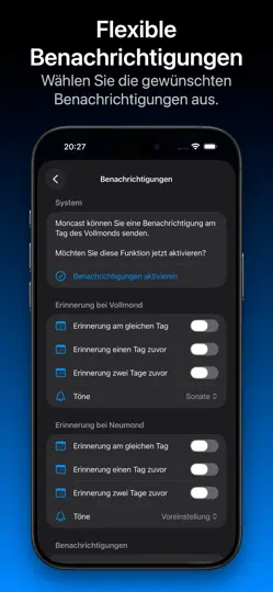 Screenshot von Mooncast auf dem iPhone 6