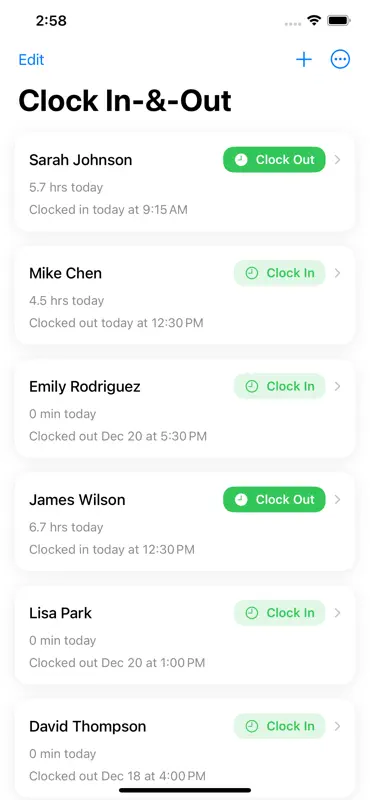 Clock In-&-Out screenshot 1 of 3