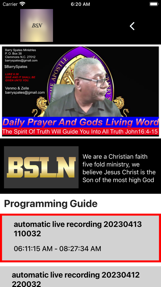#6. Barry Spates Live Network (iOS) By: TvStartup Inc.