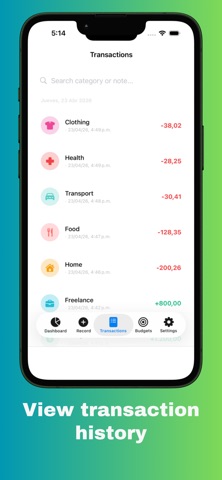 Budget App + Expense Tracker iPhone screenshot