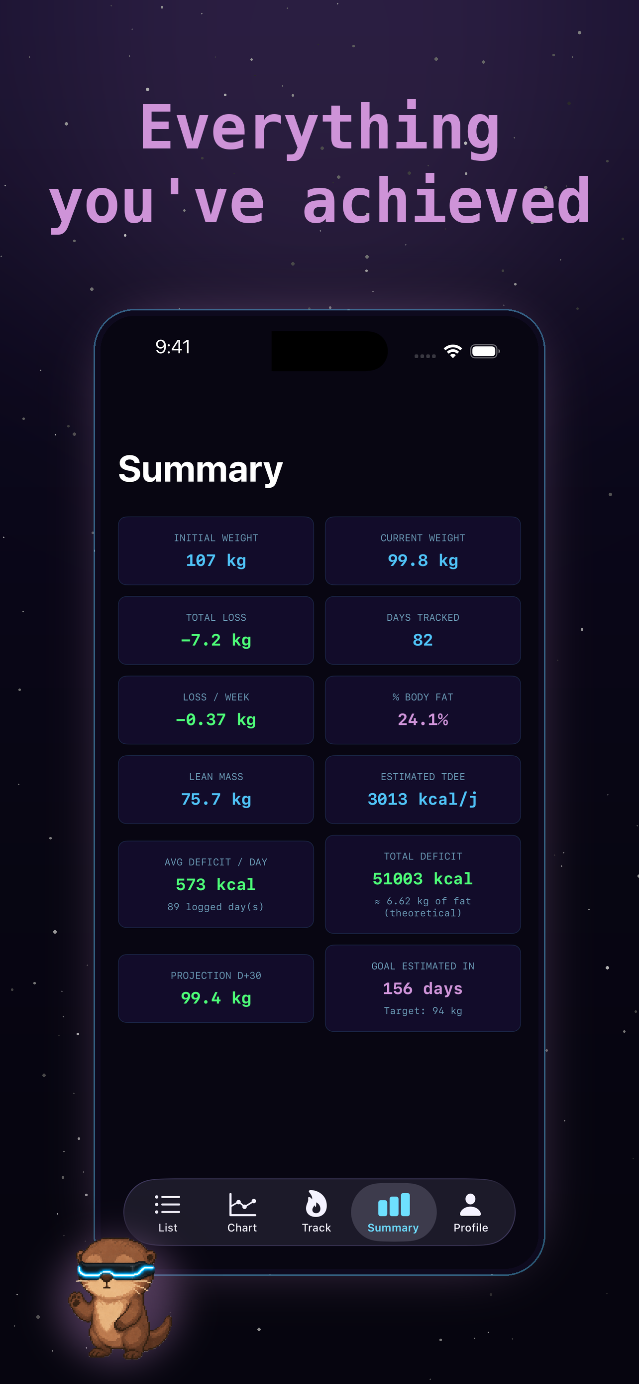 Diet Otter . Weight Tracker screenshot 4