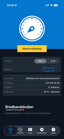 Bredbandskollen iPhone screenshot 1