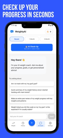 WeightyAI: Smart Weight Coach iPhone screenshot