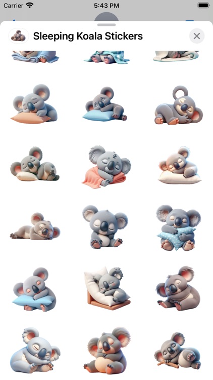 Sleeping Koala Stickers