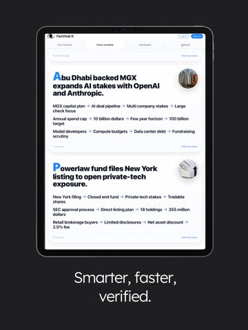 FactHub iPad screenshot