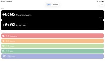 Kitchen Timer for busy cook iPad screenshot