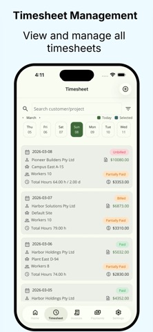 Project Works - Timesheets Screenshot 3 of 7