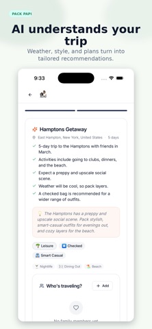 Pack Papi: AI Packing List screenshot
