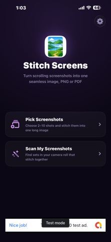Stitch Screens - Merge Photos iPhone screenshot
