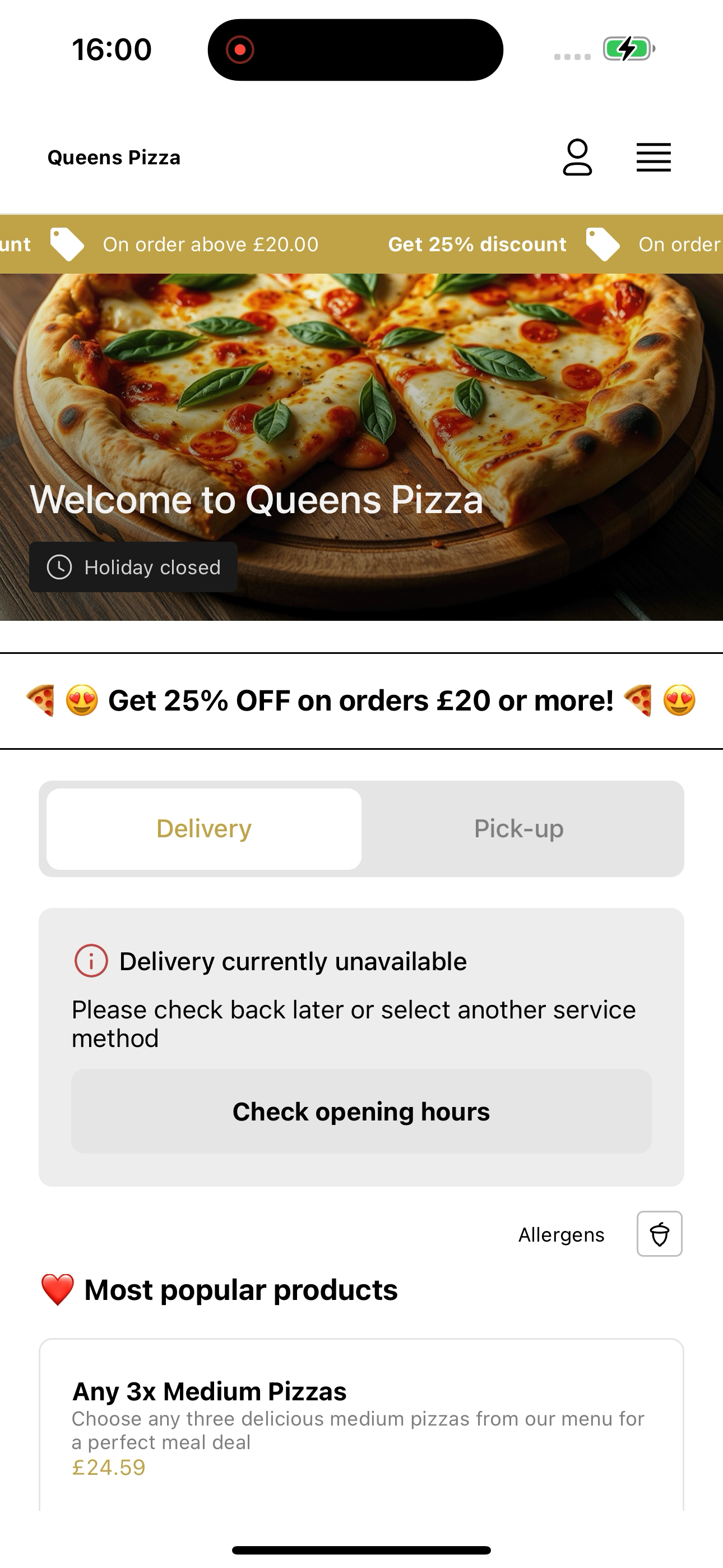 Queens Pizza UK screenshot 3