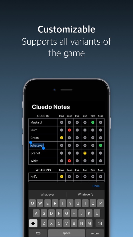 #3. Cluedo Notes (iOS) Av: Ram Patra