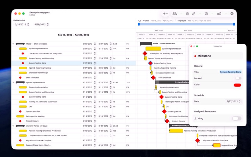 EasyGantt5 screenshot