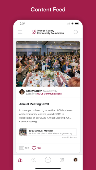 OCCF Community in Conversation app screenshot