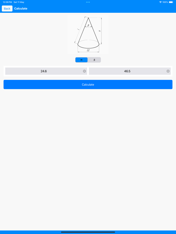 Screenshot #5 pour Flat Pattern Cone Calculator
