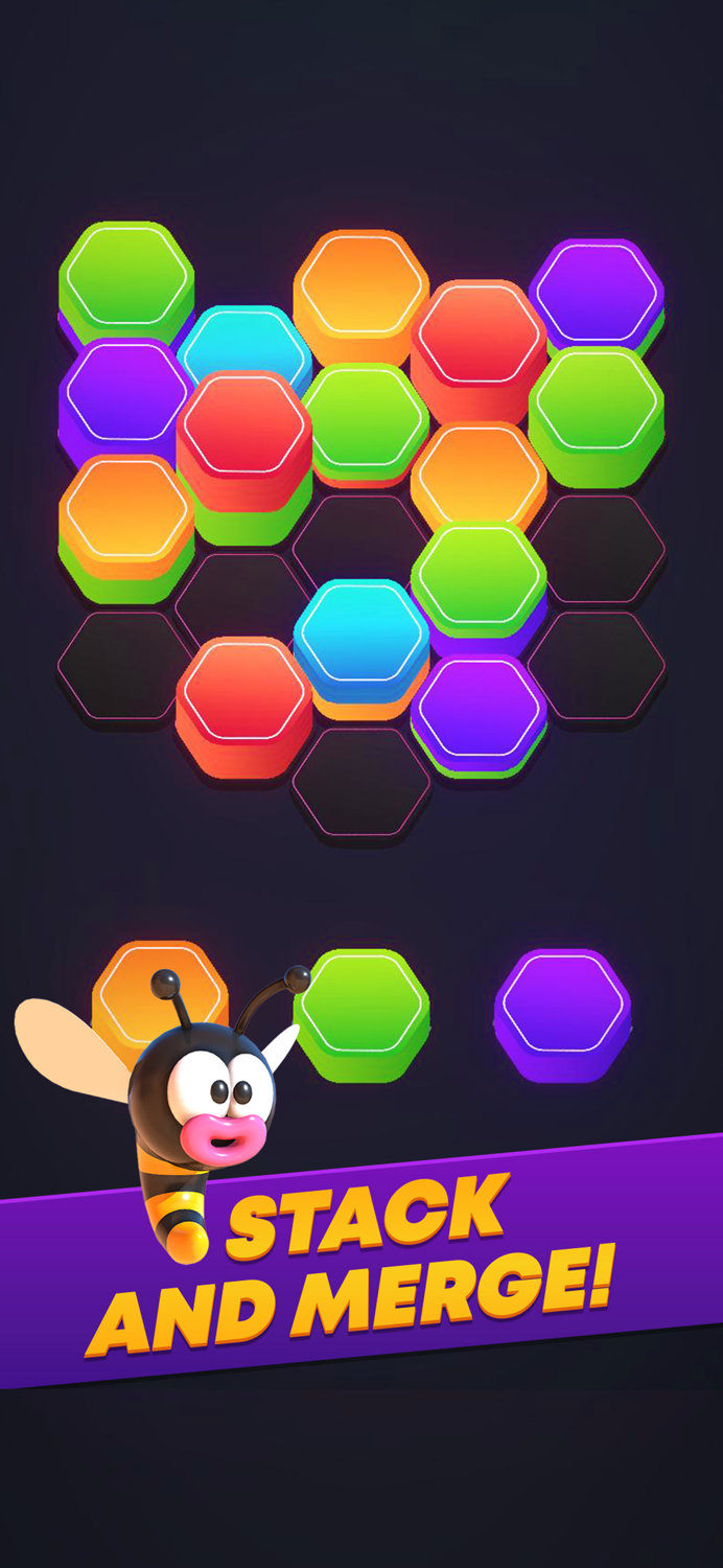 Hexacomb - Stack and Merge 3D