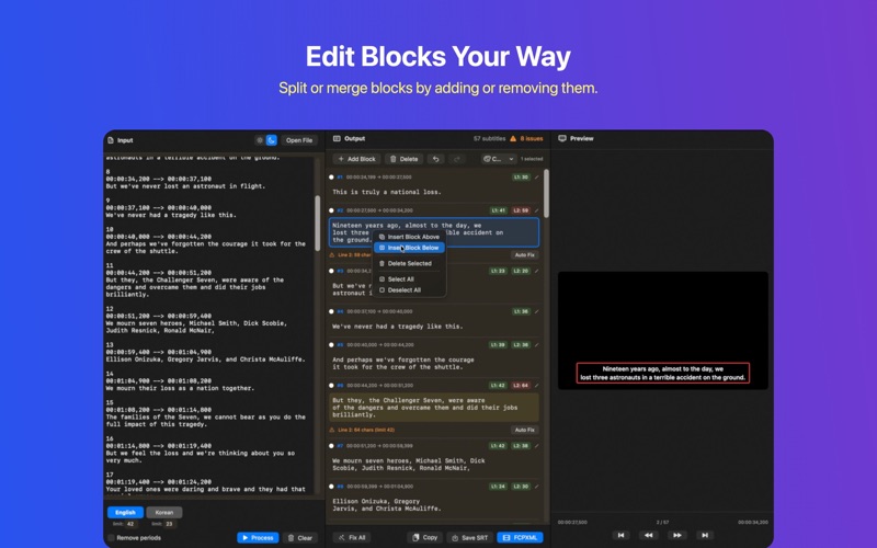 SubtitlePro for Final Cut screenshot