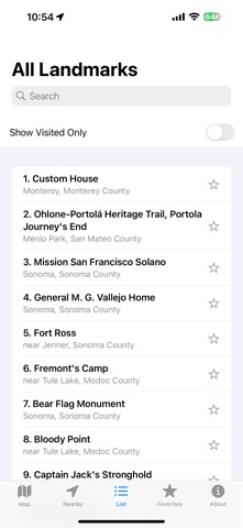 California State Landmarks screenshot