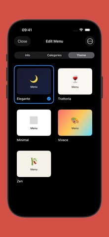 Carta — Restaurant Menu Maker iPhone screenshot