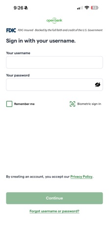 Open Bank Mobile Screenshot 1 of 5