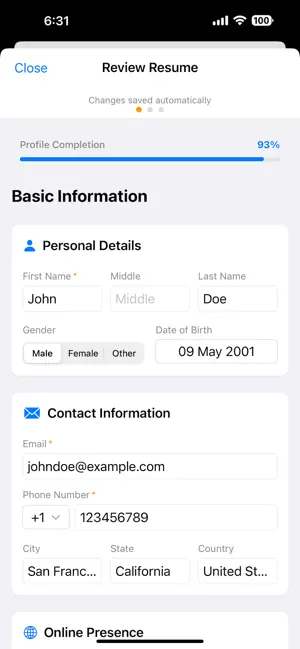 Filler: Autofill Job Forms screenshot 2