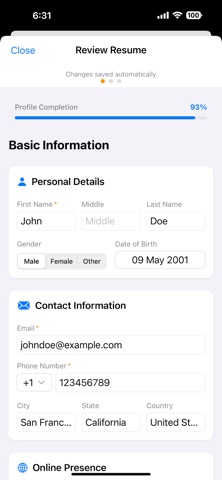 Filler: Autofill Job Forms Screenshot 2 of 3