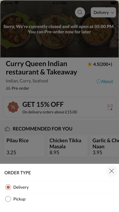 Curry Queen Indian restaurant Screenshot